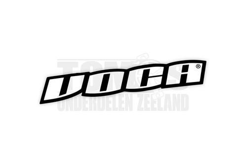 Sticker Voca logo 13x2.5cm zwart / wit universeel, Fietsen en Brommers, Brommeronderdelen | Algemeen, Nieuw, Ophalen of Verzenden