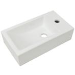Wastafel 46cm Wit Keramiek | Retourdeal | 41% Korting!, Ophalen of Verzenden, Nieuw, Steen, Wastafel