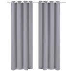 vidaXL Gordijnen met metalen ringen 135 x 245 cm 2 stuks, Huis en Inrichting, Stoffering | Gordijnen en Lamellen, Verzenden, Nieuw