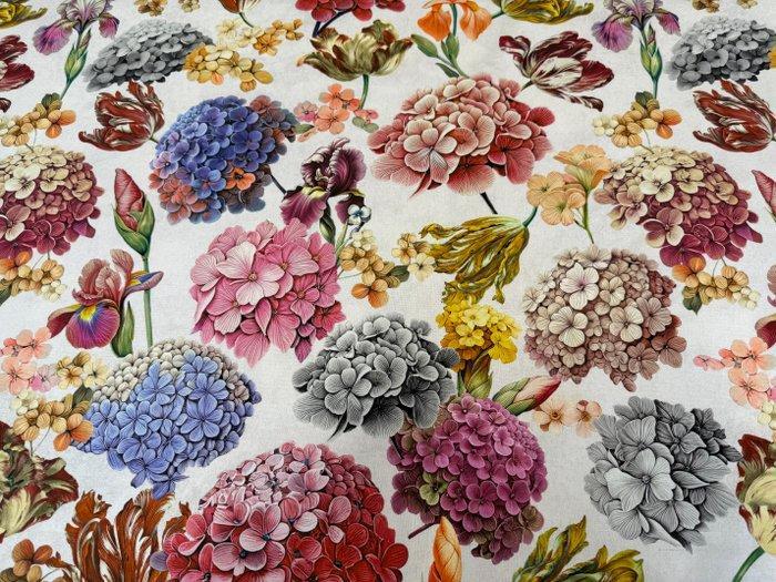 Verborgen tuin – Kunstbloemen op doek - Meubelstof - 3 m -, Antiek en Kunst, Antiek | Kleden en Textiel