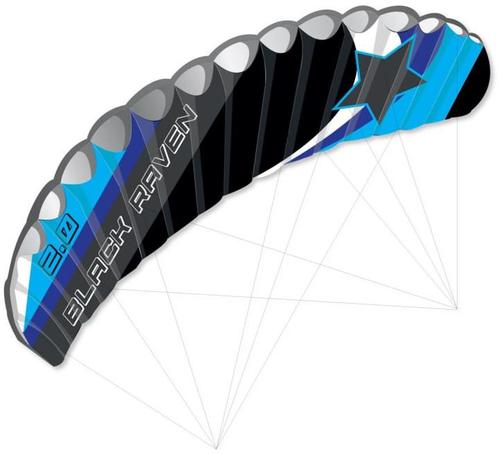 Matrasvlieger Black Raven 2.0 (200 x 60 cm) | Knoopkites -, Sport en Fitness, Vliegeren, Nieuw, Verzenden