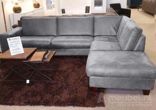 Hoekbank Maassluis - hoekbanken - Zilver, Huis en Inrichting, Banken | Sofa's en Chaises Longues, Nieuw, Stof