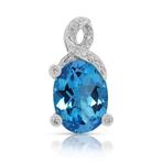 Hanger - 18 karaat Witgoud - 10.22ct. tw. Topaas - Diamant