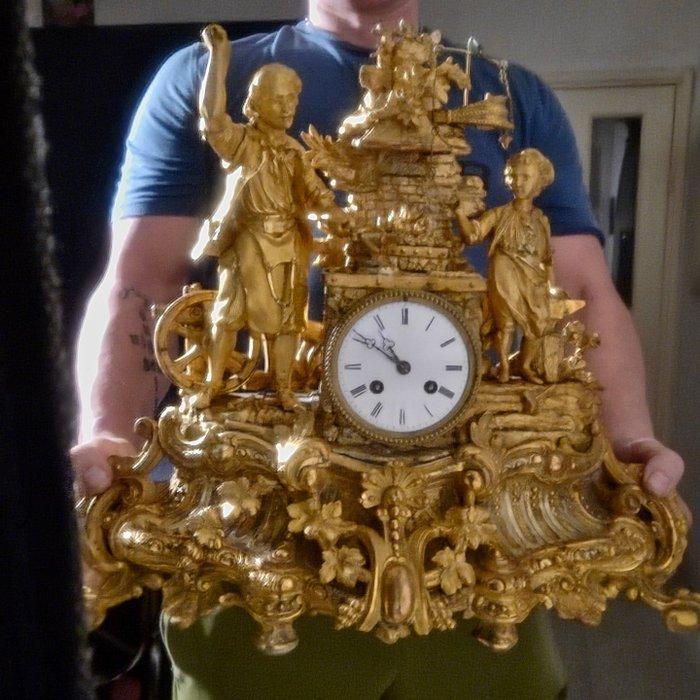 Tafelklok Neoklassieke stijl Legering, Zinklegering -, Antiek en Kunst, Antiek | Klokken