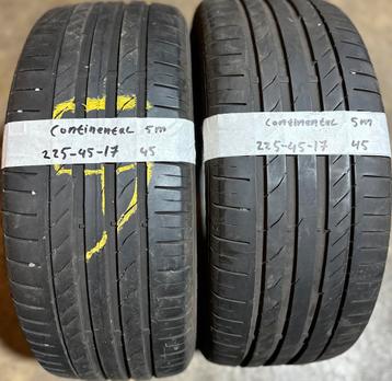 2x225-45-17 Continental zomer 5mm €45 per band 225 45 17 beschikbaar voor biedingen