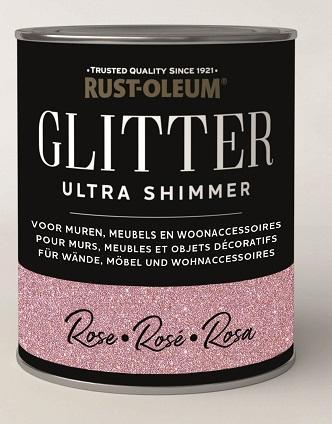 Rust oleum glitterverf ultra glitter shimmer 750 ml, roze,, Doe-het-zelf en Verbouw, Verf, Beits en Lak, Nieuw, Verzenden