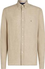 Tommy Hilfiger Overhemd Linnen Sandalwood maat M Heren, Verzenden, Nieuw, Beige, Tommy Hilfiger