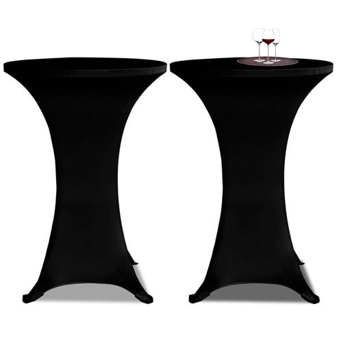 vidaXL Statafelhoezen 2 st stretch ø80 cm zwart, Tuin en Terras, Tuinmeubel-accessoires, Nieuw, Verzenden