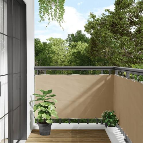 vidaXL Balkonscherm 75x500 cm oxford stof beige, Tuin en Terras, Zonneschermen, Nieuw, Verzenden
