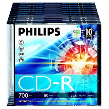Philips CD-R 80Min 700MB 52x Slimcase 10st