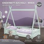 Kinderbed - Peuterbed - Tipi bed - 80x160 cm - Mint - ML-Des, Huis en Inrichting, Verzenden, Zo goed als nieuw