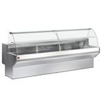 Gekoelde vitrinetoonbank gebogen ruit, geventileerd, met res, Verzenden, Nieuw in verpakking, Koelen en Vriezen