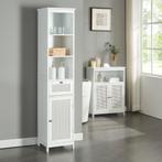 [en.casa] Badkamerkast Karlsøy kolomkast 161x35x32 cm wit, Huis en Inrichting, Verzenden, Nieuw