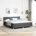 vidaXL Boxspringbed met matras Donkergrijs 180 x 200 cm Stof, Huis en Inrichting, Slaapkamer | Bedden, Verzenden, Nieuw, Grijs