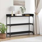 vidaXL Console Tafel met plank met opslag Zwart eiken 100 x, Verzenden, Nieuw, 60 cm of meer