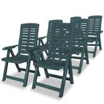 vidaXL Tuinstoelen 6 st verstelbaar kunststof groen, Verzenden, Nieuw, Kunststof