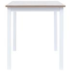 Eettafel 114x71x75 cm massief rubberwood wit en bruin, Huis en Inrichting, Tafels | Bijzettafels, Verzenden, Nieuw