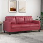 vidaXL Driezitsbank 180 cm kunstleer wijnrood, Verzenden, 150 tot 200 cm, Leer, Driepersoons