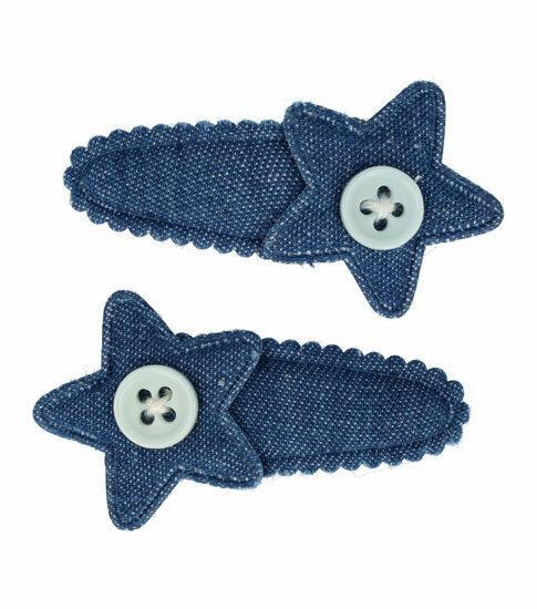 Haarspeld Klikklak Mini Ster Knoop 3cm Jeans Blauw, Sieraden, Tassen en Uiterlijk, Uiterlijk | Haarverzorging, Verzenden