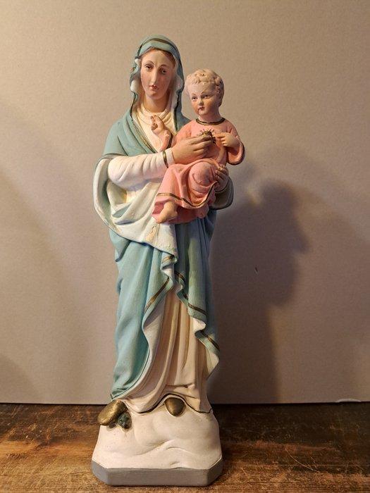 Beeld - Madonna met Kindje Jezus - 41,5 cm - Gips -, Antiek en Kunst, Kunst | Niet-Westerse kunst