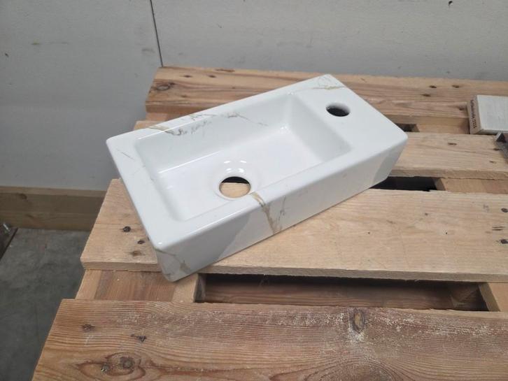 Fonteintje 36 x 18 x 9 cm marmer look 32.5497, Doe-het-zelf en Verbouw, Sanitair, Bad, Nieuw, Ophalen of Verzenden