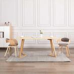 vidaXL Eetkamerstoelen 2 st gebogen hout en stof taupe, Huis en Inrichting, Stoelen, Verzenden, Nieuw