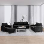 vidaXL 4-delige Loungeset met kussens fluweel zwart, Huis en Inrichting, Banken | Bankstellen, Verzenden, Nieuw, Vierpersoons of meer