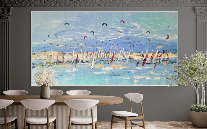 VOLHA - A day at the seaside-XXL-Handmade, Antiek en Kunst, Kunst | Schilderijen | Modern