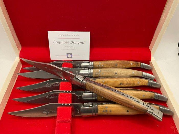 Laguiole - Bougna - Tafelmessenset - Olijfhouten Laguiole, Antiek en Kunst, Antiek | Keukenbenodigdheden