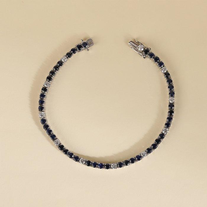 Armband - 18 karaat Witgoud - 12.83ct. tw. Saffier - Diamant, Sieraden, Tassen en Uiterlijk, Armbanden