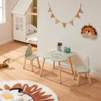 Kindertafelset Epim met 2 kinderstoelen wolkdesign mintgroen, Verzenden, Nieuw