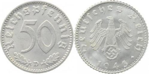 Duitsland 50 Pfennig 1943 D J 372 prf/stgl ! aluminium, Postzegels en Munten, Munten | Europa | Niet-Euromunten, Verzenden