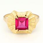 Ring - 18 karaat Geel goud - 1.76ct. tw. Robijn, Sieraden, Tassen en Uiterlijk, Ringen, Nieuw