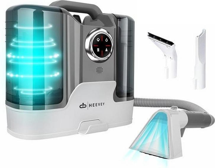 Heevey Tapijtreiniger met 100° graden stoomfunctie -, Doe-het-zelf en Verbouw, Reinigingsmachines, Gebruikt, Ophalen of Verzenden