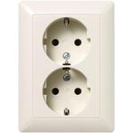 JUNG AS500 Wandcontactdoos + randaarde 2V wit (creme), Ophalen of Verzenden, Nieuw