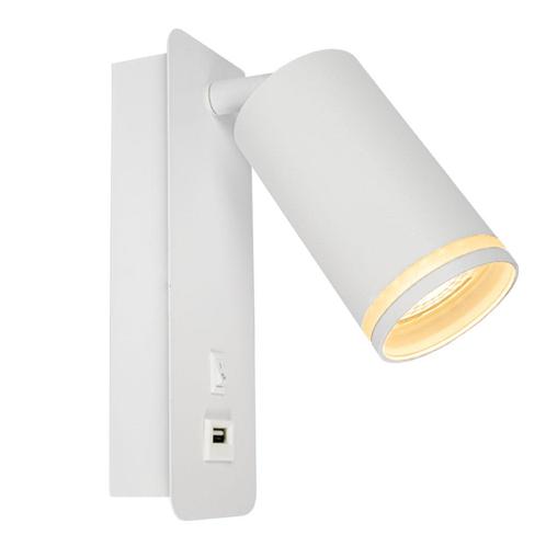 LED wandlamp - Bedlamp met USB-Poort | GU10 fitting | Wit, Huis en Inrichting, Lampen | Wandlampen, Ophalen of Verzenden