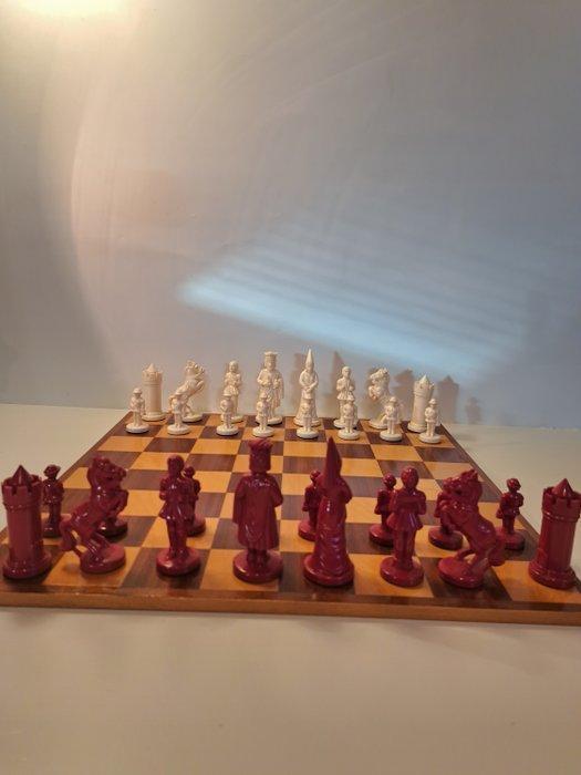 Schaakspel - Verzwaard Ivora Homas Schaakspel & schaakbord -, Antiek en Kunst, Curiosa en Brocante