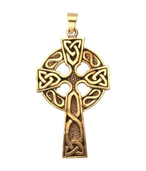 Bronzen Keltisch Kruis kettinghanger, Sieraden, Tassen en Uiterlijk, Kettinghangers, Verzenden