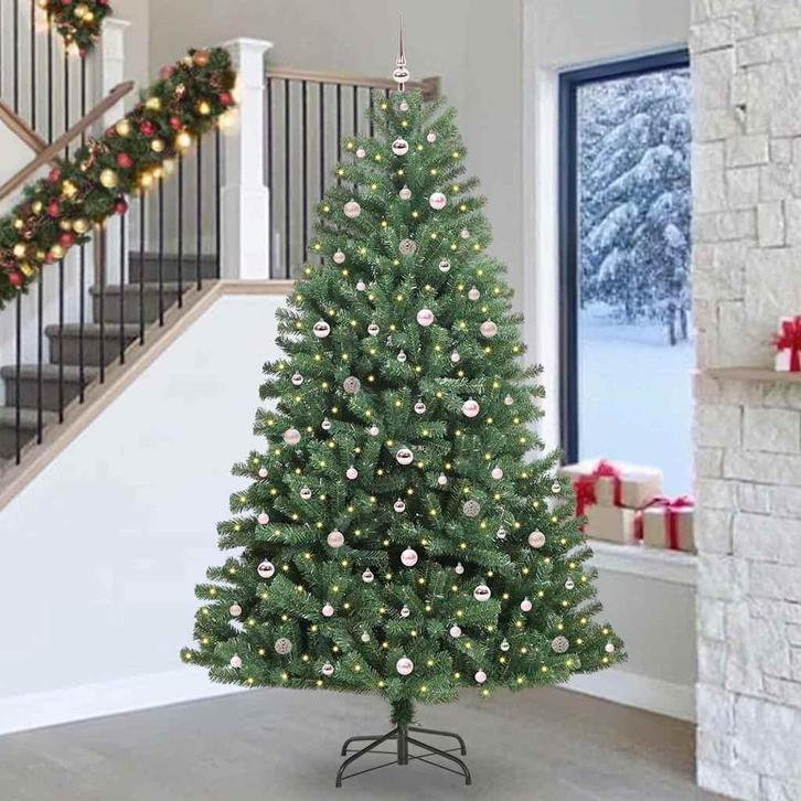 vidaXL Kunstmatige Inklapbare Kerstboom Groen 270 cm PVC en, Diversen, Kerst, Nieuw, Verzenden