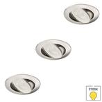 Set van 3 inbouwspots Lucca mini geborsteld nikkel + GU11, Huis en Inrichting, Lampen | Spots, Verzenden, Nieuw