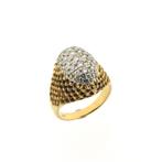18 Krt. Gouden cocktail ring met diamant | 0,54 ct., Sieraden, Tassen en Uiterlijk, Ringen, Gebruikt, Overige kleuren, Ophalen of Verzenden