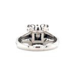 Witgouden ring met emaille en diamant 18 krt, Ophalen of Verzenden, Nieuw