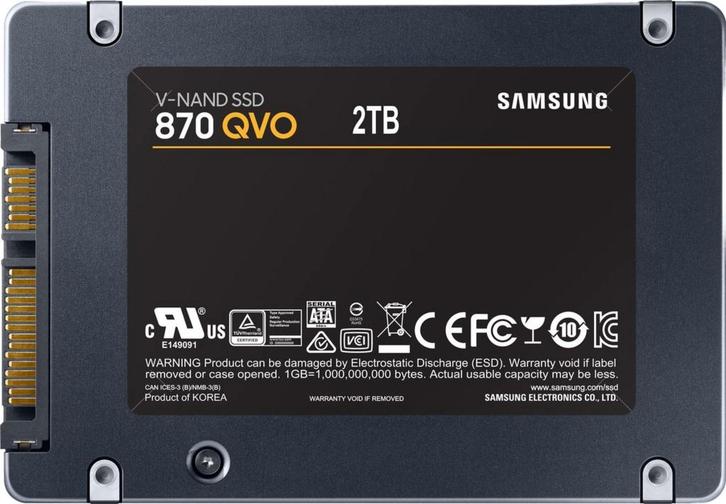 Samsung 870 QVO V-NAND SSD 2TB, Computers en Software, Harde schijven, Refurbished, Verzenden