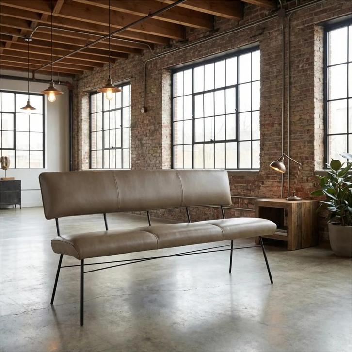 Leren eetkamerbank Solid, Huis en Inrichting, Stoelen, Nieuw, Leer, Ophalen of Verzenden