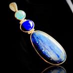 Aquamarijn - Lapis Lazuli & Kyaniet Exclusieve zilveren, Verzamelen, Mineralen en Fossielen
