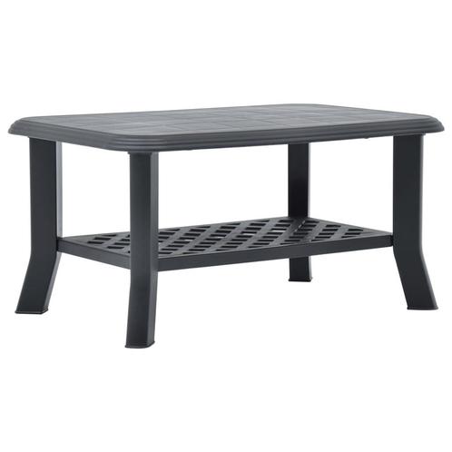vidaXL Salontafel 90x60x46 cm kunststof antraciet, Huis en Inrichting, Tafels | Salontafels, 50 tot 100 cm, Nieuw, Kunststof, Minder dan 50 cm