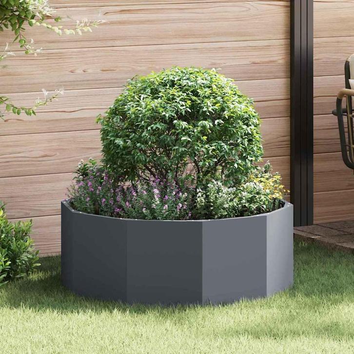 vidaXL Plantenbak Antraciet 90 x 90 x 35 cm Staal, Tuin en Terras, Bloembakken en Plantenbakken, 60 tot 100 cm, Nieuw, Metaal
