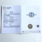 Verlovingsring - 14 karaat Witgoud - 0.63ct. tw. Aquamarijn