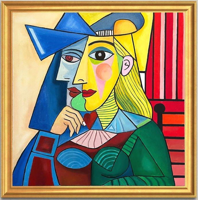 Tolomelli Cesare - Donna con cappello blu, Antiek en Kunst, Kunst | Schilderijen | Modern
