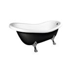 Vrijstaand Bad Sapho Retro 173x75x84 cm Wit / Zwart met, Doe-het-zelf en Verbouw, Sanitair, Ophalen of Verzenden, Nieuw, Chroom